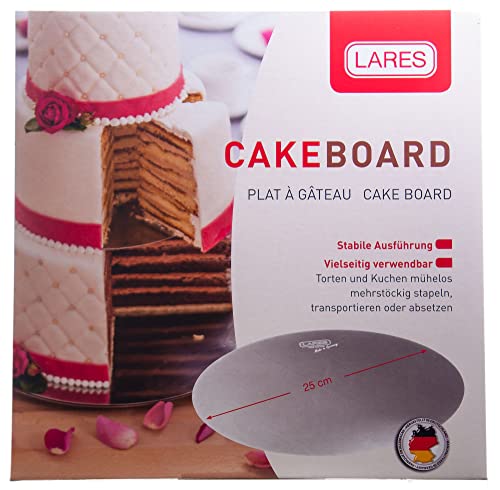 Lares Cakeboard - Tortenunterlage - Tortenretter - aus Edelstahl - Größe: 25 cm - Made in Germany – Ansicht 2