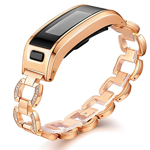 Accessory Bands Compatible Garmin Vivosmart HR, Metal Case with Adjustable Watch Replacement Band Strap Compatible Garmin Vivosmart HR, Not for Garmin Vivosmart HR+ (No Tracker)