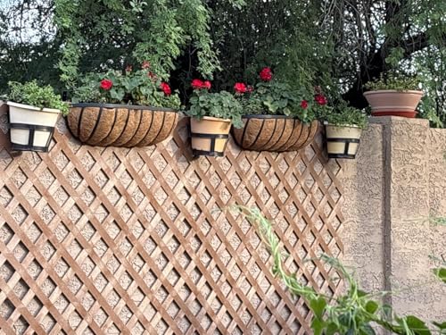 LAVZAN 36 Inch Window Box Planters 4 Pack with Coco Liners, Rustproof Metal Hanging Flower Boxes for Outdoor Railing, Fence and Window Sill （4 Pack） by LAVZAN - Image 6