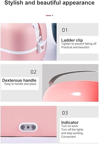 Miniatura 6 de HOUKAI Lonchera eléctrica portátil con calefacción eléctrica para calentar alimentos, calentador Bento Box calentador de alimentos, juego de vajilla