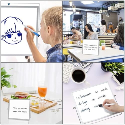 Image of LifeKrafts Dry Erase Whiteboard | Desktop Easel Board for Office, Home, School, Adults & Kids | Tabletop Writing Board | Reusable Marker Board | 2 Pens & 1 Eraser | 12x10 Inches | Pack of 1