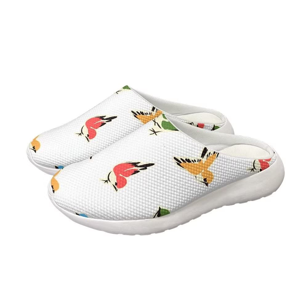 GIFTPUZZ Cute Bird Print Garden Shoes Women Men Slippers Backless Walking Lightweight Rain Beach Summer Pool Water Shoes Ladies Breathable Footwear Platform Shoes 8