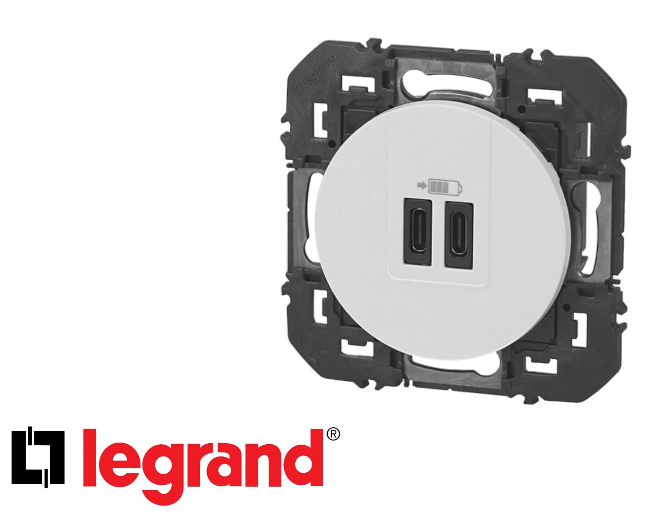 Legrand Dooxie Ladegerät – 2 USB Anschlüsse (A+C), 15 W, Aluminium, Unterputz