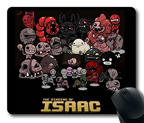 Pattern HD Custom Amazing Mouse Pad with The Binding Of Isaac Indie Game Art Non-Slip Neoprene Rubber Standard Size 9 Inch(220mm) X 7 Inch(180mm) X 1/8 Inch(3mm) Desktop Mousepad Laptop Mousepads Comfortable Computer Mouse Mat