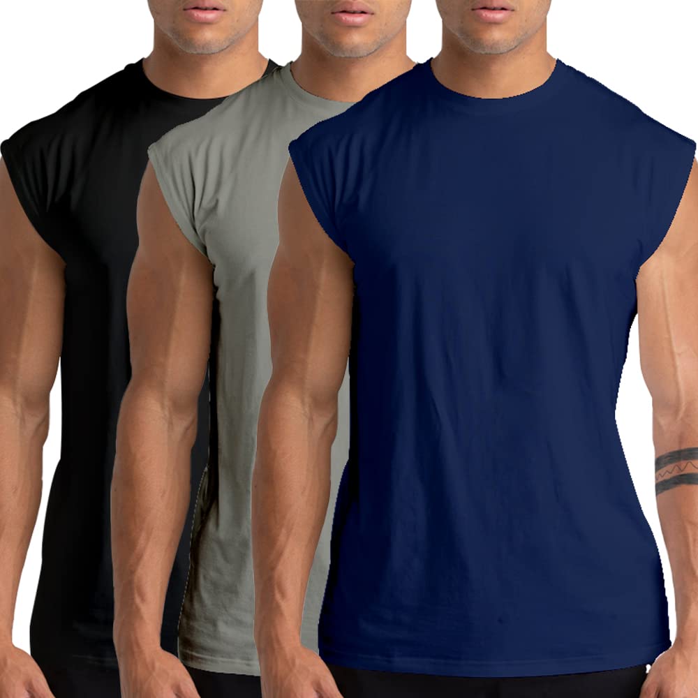 Herren Baumwoll-Tanktops, ärmellose Muskelshirts für Fitness & Training.