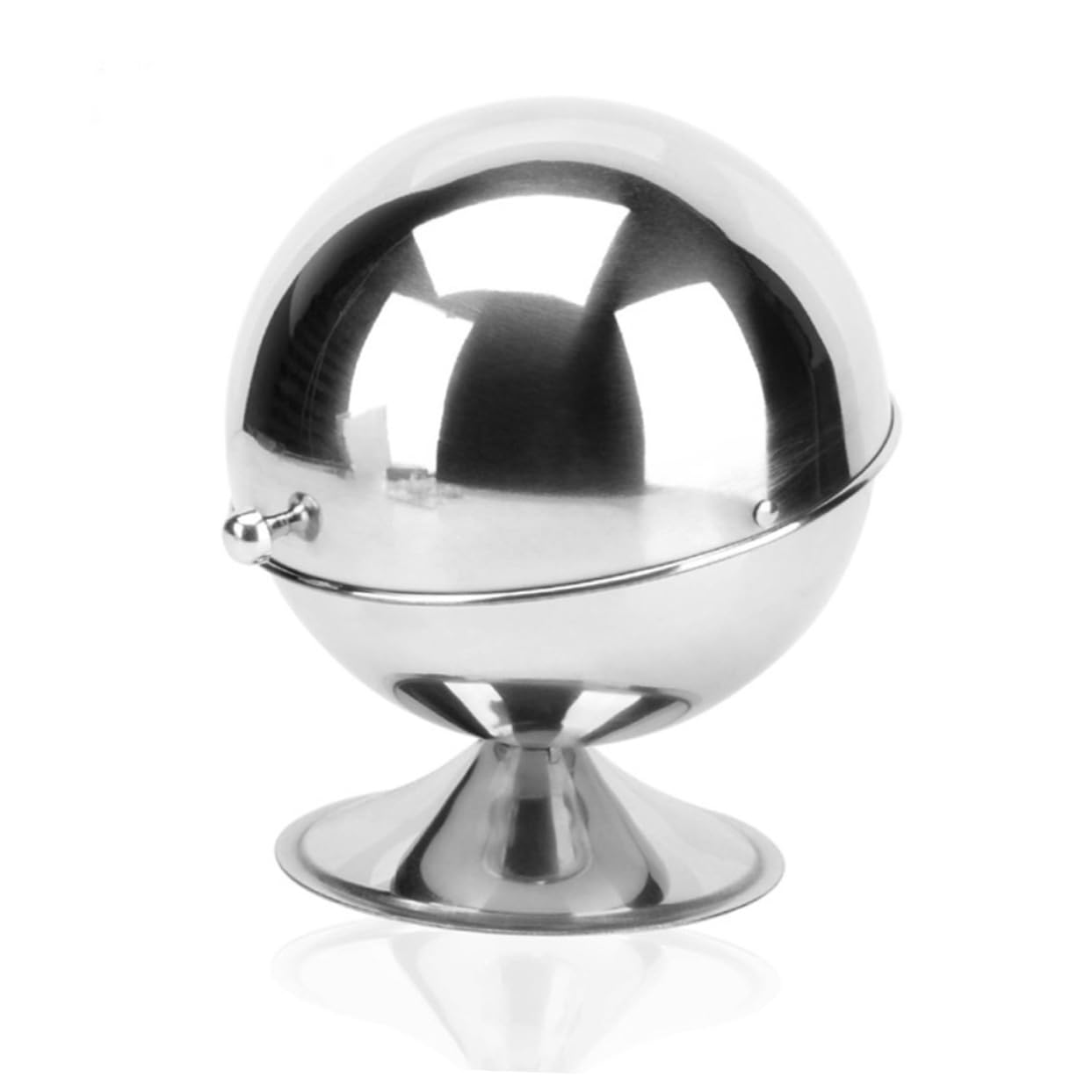 STOBAZA Spherical Condiment Container Stainless Steel Sugar Bowl Roll Top Lid Airtight Candy Jar for Home Hotel Buffet Decor