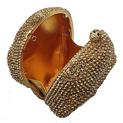 Image of Boutique De FGG Skull Crystal Clutch Purse for Women Formal Rhinestone Clutch Evening Bag Halloween Minaudiere Handbag,Mini