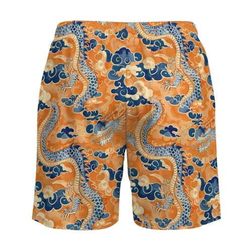 Lucky Dragon Novelty Men's Swim Trunk Quick Dry Summer Beach Shorts Swimwear with Pocket4