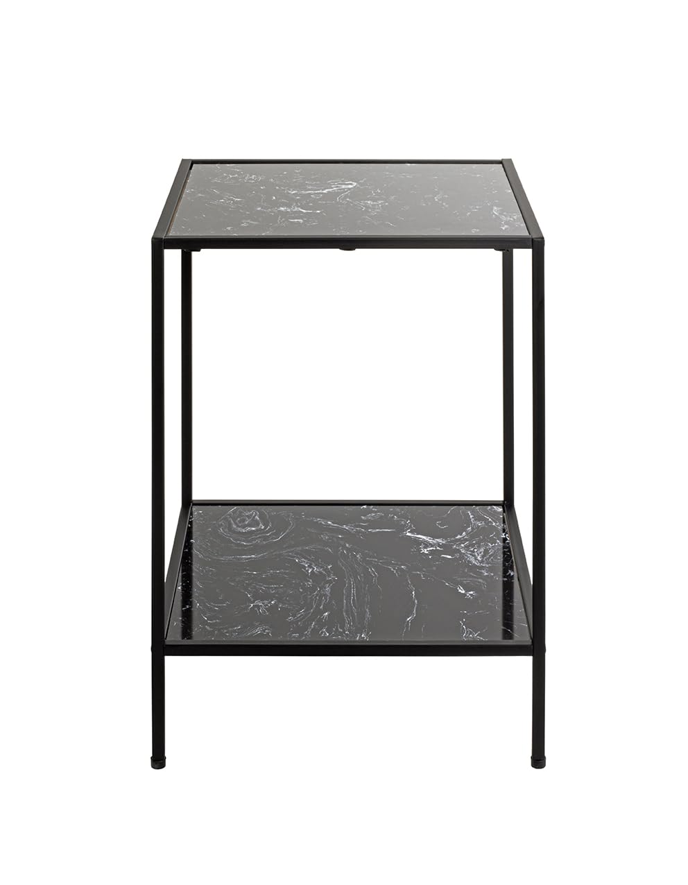 HAKU Tavolino nero, finto marmo, metallo, tavolino da salotto - Dimensioni: L 40 x A 60 x P 40 cm Stile: Art Déco