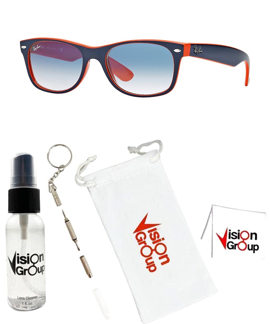 Ray-Ban RB2132 New Wayfarer Sunglasses + Vision Group Accessories Bundle