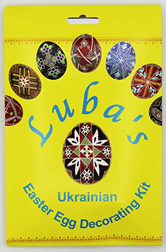 Lubas Ukrainian Easter Egg Dye and Decorating Kit #2-6 Colors Easter Gifts Art and Craft Supplies Pysanky Decorations