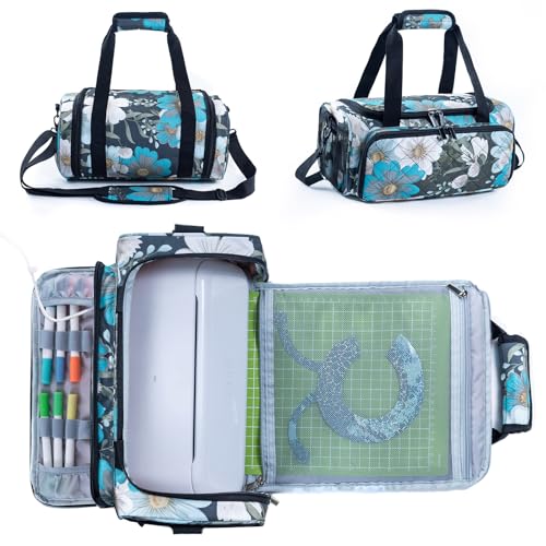 Image of AMOIGEE Carrying Case for Cricutt Joy Xtra, Joy Extra Bag, Full Open Case with Pockets for Cricutt Joy Xtra Accessories and Tools, Dust Cover, Mat
