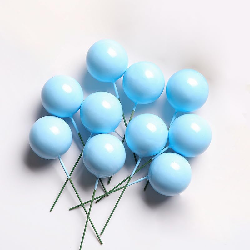 Image of Homebakers Mart Faux Balls Topper For Cake Decoration | Pack Of 20pcs | Pastel Blue | 4 sizes 2, 2.5, 3, 4 cm 5PC Each (Pastel Blue)