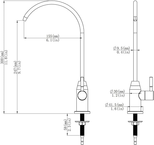 Miniatura 2 de Osmosis inversa Filtro de agua potable Grifo de barra Fregadero Filtrado Grifo de cocina (negro)