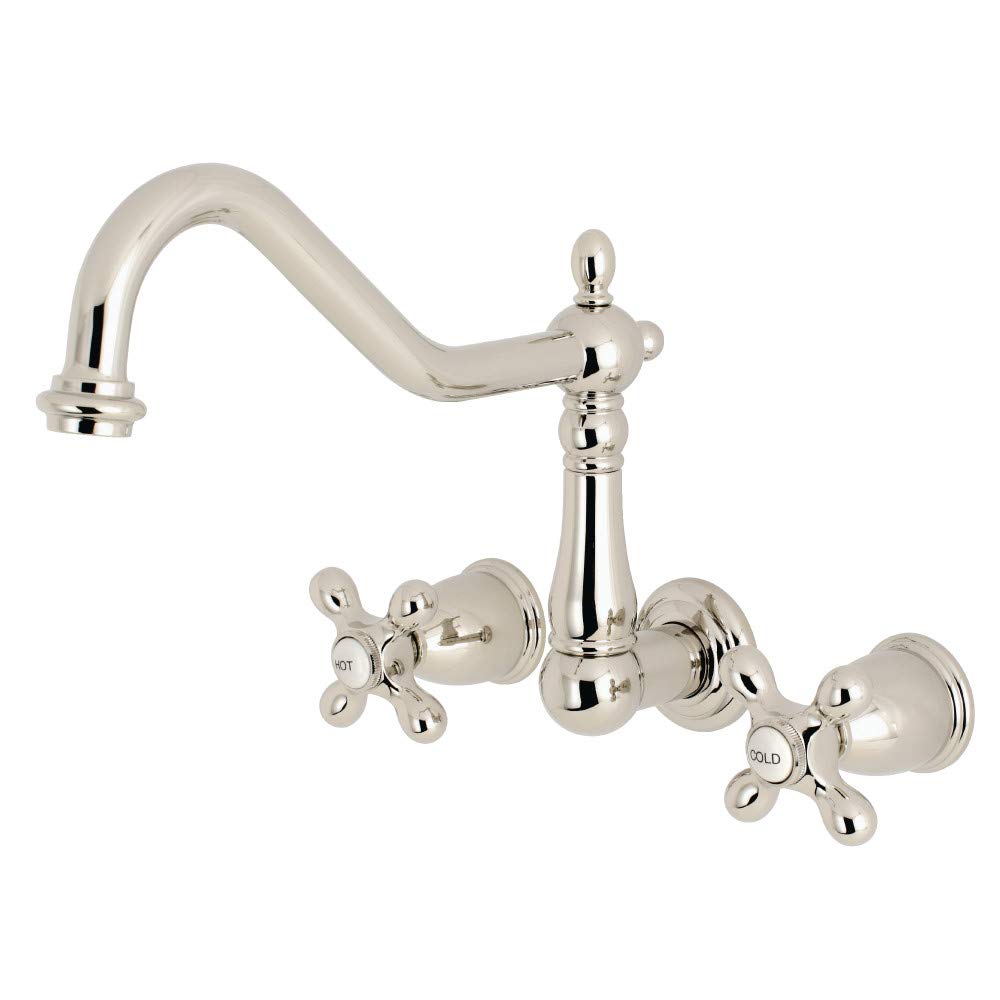 Kingston Brass KS1026AX Rubinetto a Parete per Vasca, Nichel Lucido