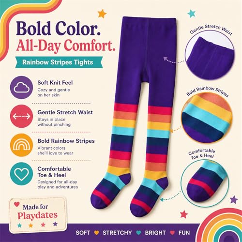Image of VIKITA Girls tights Cotton Leggings in Spring fall winter stripe socks for girls 3-8 years