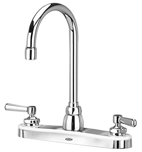 Zurn z871b1-xl fregadero de cocina llave con palanca de 538" cuello de cisne y asas.