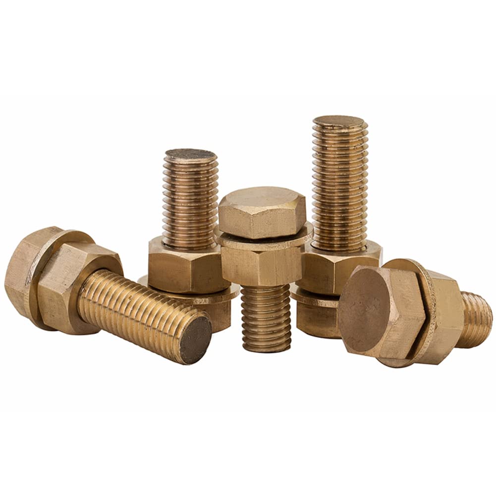 Kit di rondella piana e dado esagonale in ottone da 50 pezzi, M6 x 25 mm, adatto per macchine elettriche, ecc.