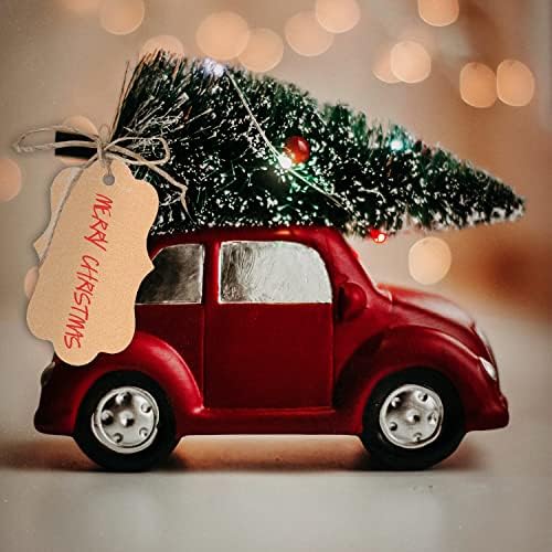 100Pcs Kraft Paper Tag with String Blank Brown Gift Labels Kraft Hanging Paper Cards Price Label Tag for Christmas Birthday Gift Wedding Favour Decoration