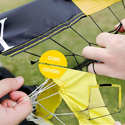 INTEY Soccer Goals, Set of 2- Size 6\'x4\' Portable Foldable Soccer Nets with Carry Bag for Games and Training for backyard for Kids and Teens