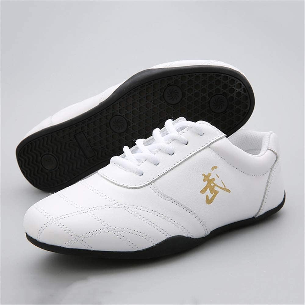 VEACAM Martial Arts Shoes for Men, Lightweight Breathable Taekwondo Sneakers Leather Kung Fu Taichi Shoes for Daily Exercises Training