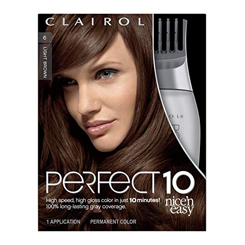 Clairol Nice 'n Easy Perfect 10 Women's Permanent Hair Color, 6 Light Brown, 2 Count