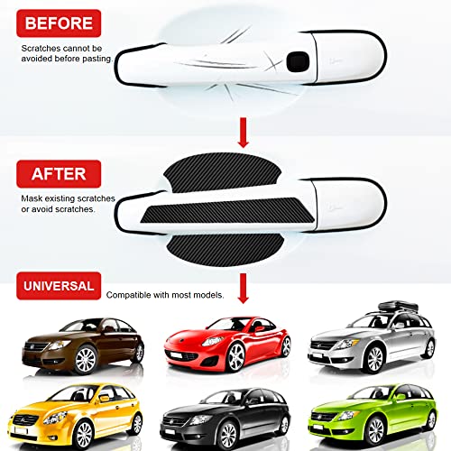 Igoolee 15 Pcs Car Scratch Protectors Universal Carbon Fiber Car Door Handle Cup Protector And Car Door Entry Guard Sill Protector For Avoiding Car Scratches (Black) #TOP3