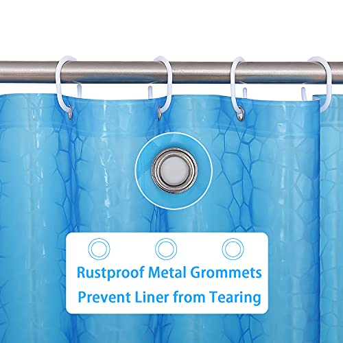 Waterproof Shower Curtain Liner Eva Thick Shower Curtain With Heavy Duty 3 Bottom Magnets, Shower Liner For Shower Stall, Bathtubs, 3D Pebble Pattern, 72 X 72,12 Hooks #TOP4