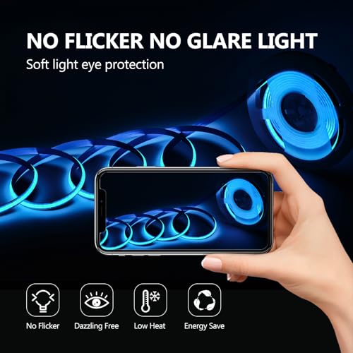 Tira LED RGB COB 24V 16.4 pies 10mm 4 cables sin puntos miniatura 6