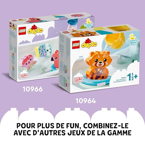 LEGO Duplo Jouet de Bain : Le Train Flottant des Animaux - Jeu pour Enfants dès 1 an - Jouet Éducatif avec Figurines d'Hippopotame, Canard & Ours Polaire - Cadeau pour Bébé, Fille ou Garçon 10965