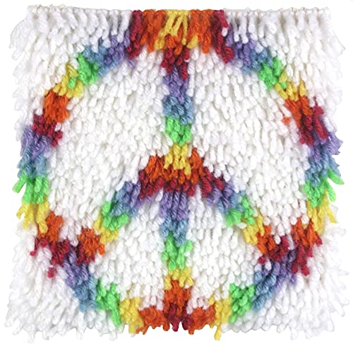 Image of Wonderart Peace Latch Hook Kit, 8 inch X 8 inch