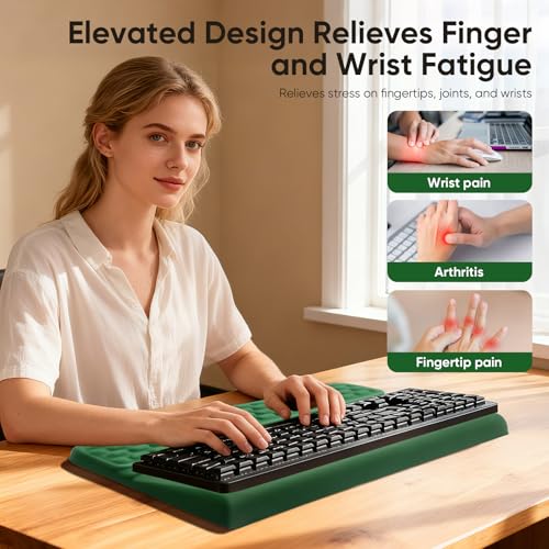 Repose poignet clavier ergonomique 2-en-1 vert pour bureau et télétravail - 4