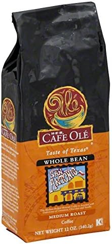 HEB Cafe Ole Taste of Texas Whole Bean Coffee 12oz Bag (Pack of 3) (Taste of San Antonio Medium Roast - Medium Bodied Mexican Coffee Accented with Undertones of Cinnamon)