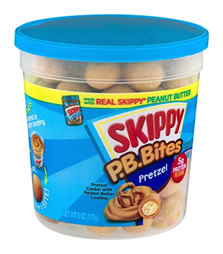Skippy, P.B. Bites, Pretzel Center with Peanut Butter Coating, 6oz Tub (Pack of 6)