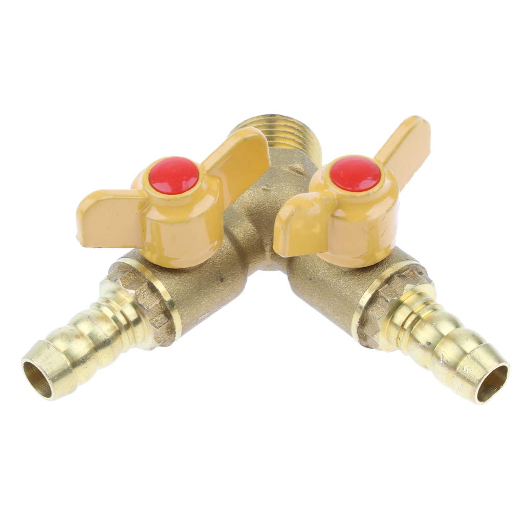 2 Ways Natural Gas LPG Hose Connector Splitter Gas Pipeline Adapter Y