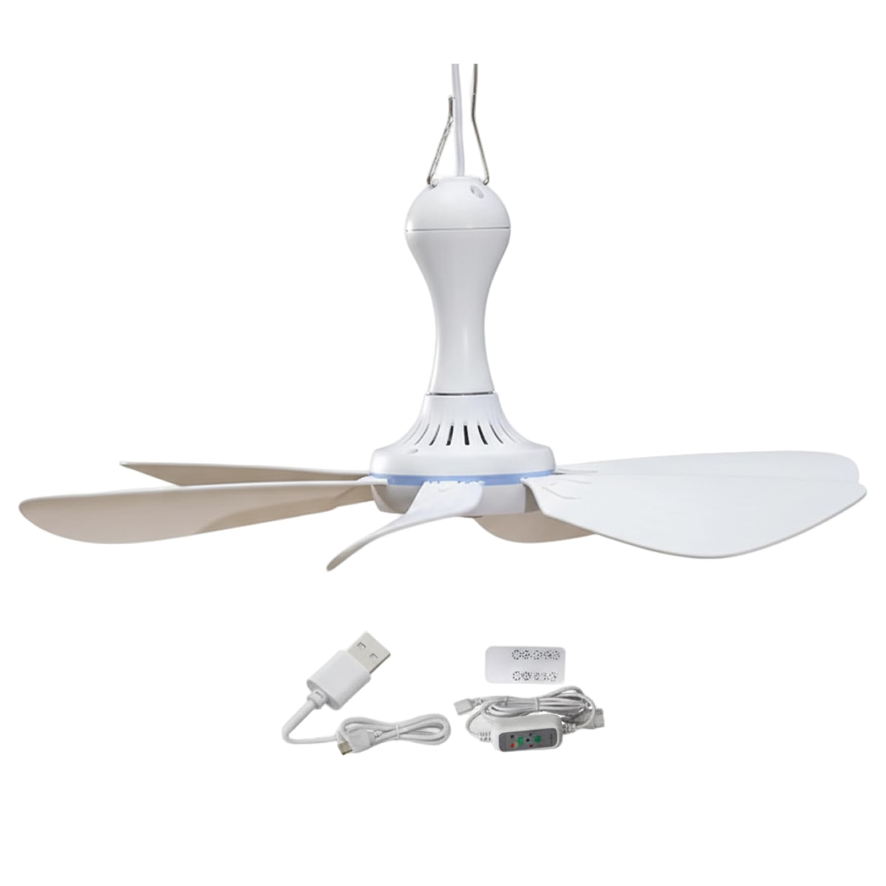 Ventilateur de plafond USB portable à 6 pales avec minuterie réglable pour chambre