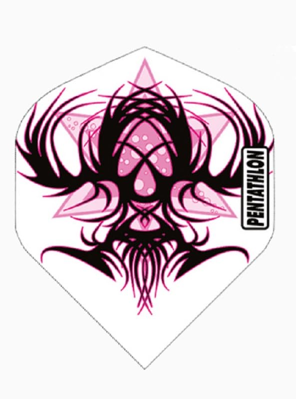 US Darts 3 Sets (9 Flights) Pentathlon Standard Pink Tribal Dart Flights - 100 Micron