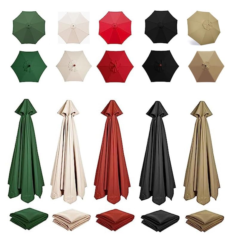 Housse de parasol imperméable vert 2m pour toile de rechange 6 bras