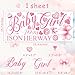 Sweet Baby Girl is on Her Way Baby Shower Party Sign Decals with Heart Pink Bow Theme Decorations