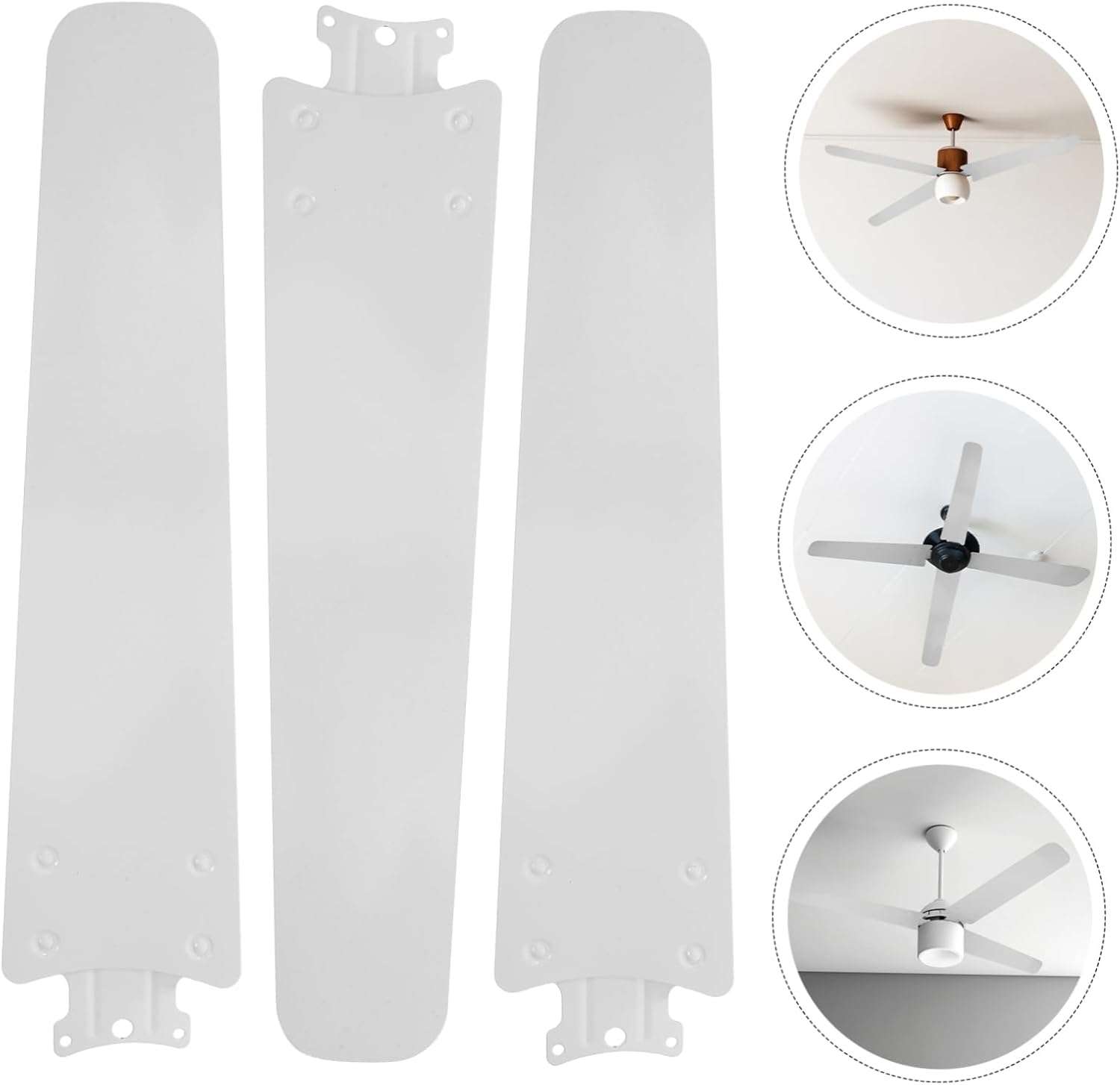 Healifty 3Pcs Replacement Ceiling Fan Blades Easy Install Fan Blade Accessory for Home Office Industrial Use Smooth Surface for Safe Handling