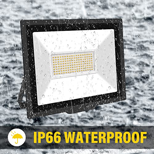 SKYWORLD 2 Pack 100W LED Flood Lights Outdoor, 10000LM 4000K Daylight Warm White - Image 4