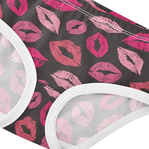 Little Girl Underwear Toddler Panties Kids Undies Lips Lipstick Soft Cotton Briefs 2T-8Y4
