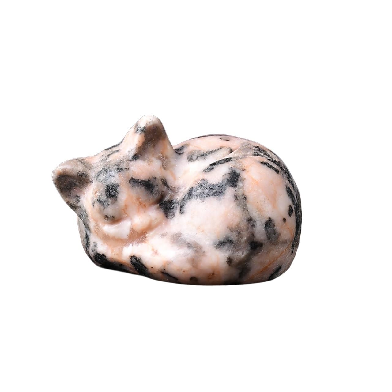 HUFFA Natural Crystal Carved Cat Figurine - Unique Decorative Gemstone Cat Sculpture for Home and Office Décor