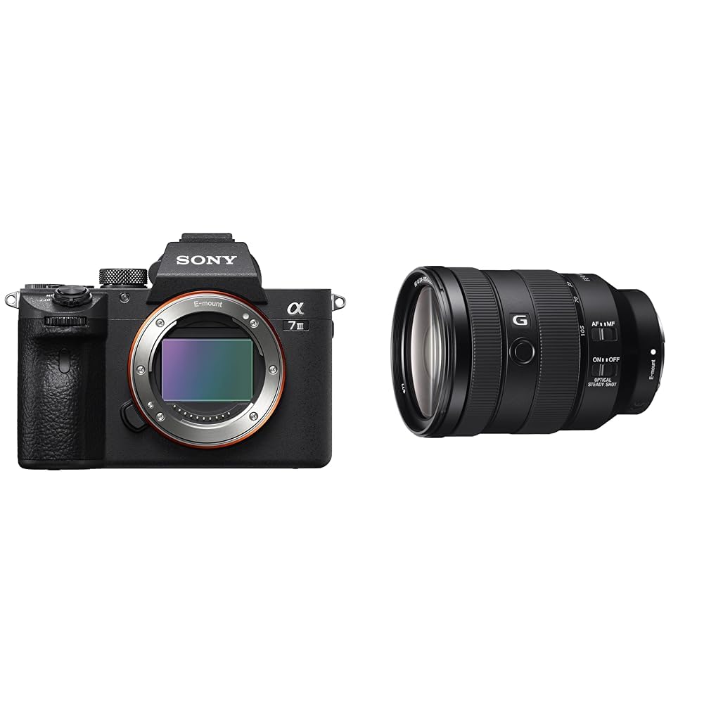 Sony Alpha 7 Iii ILCE7M3B.CEC Aparat Bezlusterkowy, Czarny, 24.2 MP & Sony FE 24–105 mm f/4 G OSS | Pełnoklatkowy średni teleobiektyw (SEL24105G)