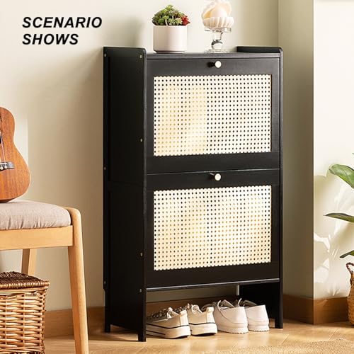 Armoire de rangement à chaussures compacte pour entrée encombrée
