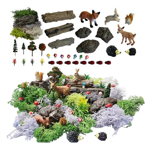 gdeplok 40Pcs Fairy Garden Kit, Miniature Accessories Set with Resin