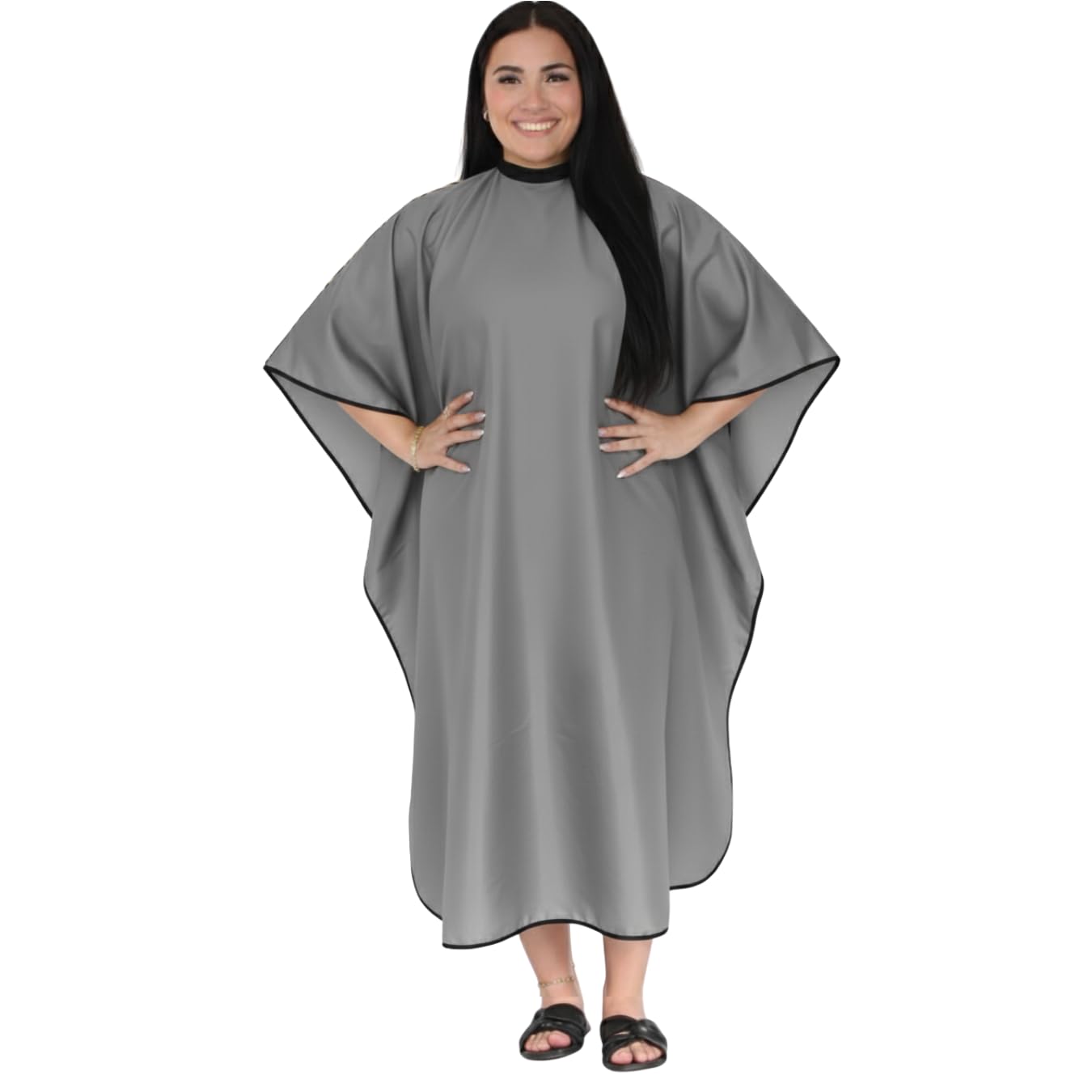 Allegro Combs Hair Cutting Cape Haircut Barber Apron Hair Stylist For Men Hair Cape Kids Cutting Adjustable Water Resistant One-Size-Fits-All 46 X 60 In. 1 Pc. (Gray)-image-4