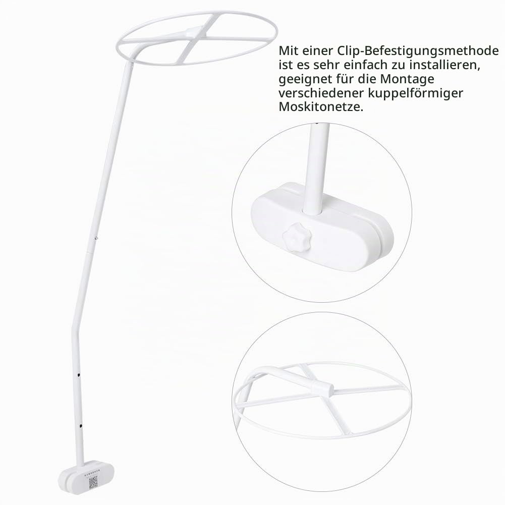 Verstellbare Kinderbett-Moskitonetzhalterung,Base para Mosquitero De Cuna De Netporte Moskitonetz Ständer Halter Set Clip Auf Krippe Baldachin Halter Rack Moskitonetz Zubehör
