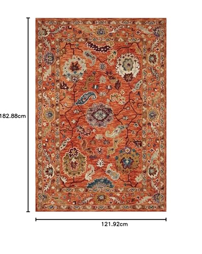Image of Hand Tufted Premium Rug Premium Wool Carpet for Living Room Bedroom and Hall Size 4x6 Feet Color Multi