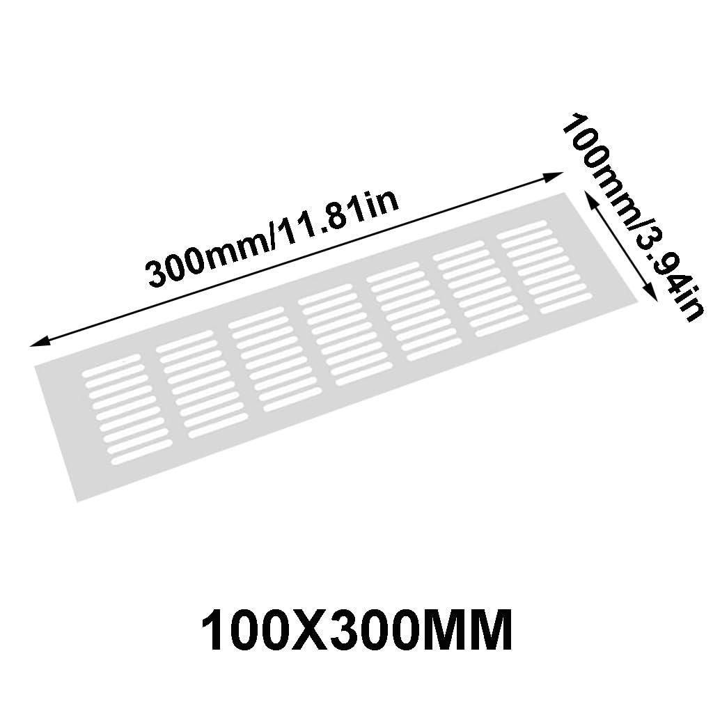 Lüftungsgitterabdeckung, Lüftungsgitter aus Aluminiumlegierung, 2 Stück(100x300mm)